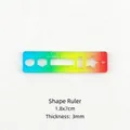 Rainbow gradient mini ruler with geometric shape templates 1.8x7cm - Shape Ruler (1# Transform) / Rainbow Ombre