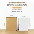 Album à feuilles mobiles B5 en papier kraft DIY avec 30 pages blanches pour scrapbooking - Classeur B5 (Avec Cœur en Carte Blanche) / 30 Feuilles