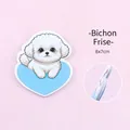 Cute heart-shaped Bichon Frise cartoon sticky notes, 20 sheets per pack, 8x7cm. - Pack of 20 / Bichon Frise