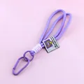 Durable purple braided nylon lanyard keychain featuring a matching metal carabiner hook - Purple Light Purple