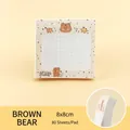 Cute brown bear cartoon sticky notes 8x8cm grid pattern square stationery 80 sheets - Brown Bear / 8x8cm (80 Sheets/Pad)