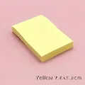 Yellow rectangular sticky notes stack, size 7.6x5.0cm, for office organization and study. - 7.6x5cm / Yellow