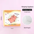 Adorable Capybara theme grid notebook for journaling, 50 sheets, size 14.9x15cm. - Sleepy Capybara / 14.9x15cm 50 Sheets