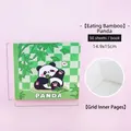 Adorable green panda themed checkered memo pad with 50 sheets, square size 15x14.9cm - Panda Eating Bamboo / 14.9x15cm 50 Sheets