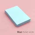 Close-up detail of a light blue rectangular sticky note pad measuring 7.6x5.0cm size - 7.6x5cm / Blue