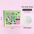 Cute panda themed 6-grid memo pad notebook with 50 sheets and grid inner pages 15cm - Six-Grid Panda / 14.9x15cm 50 Sheets
