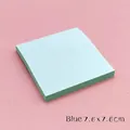 Detail view of square light blue sticky notes in 7.6x7.6cm size for school office - 7.6x7.6cm / Blue