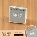 Minimalist grey 2027 mini desk calendar for office and home study decoration - 2027 / Gray