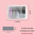 Pop-up translucent PET index tabs in 5 colors for page marking and notes - Grey 5 Color Strips (White Box) (B-2-3)