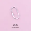 10cm white painted metal ball bead chain for DIY bag charms and handmade accessories - 10cm / White