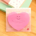 Süße herzförmige rosa Haftnotizen mit Smiley-Design für Schule und den Büroalltag - Rosérot Herz