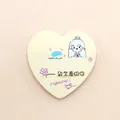 Heart-shaped sticky notes featuring cute hand-drawn cartoon girl design, 100 sheets per pad - Beige Girl Style (W012) / Pack of 100