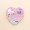 Creative heart-shaped sticky notes with cute cartoon cat design, 100 sheets per pad - Light Pink Cat Style (W007)