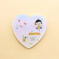 Lovely gradient heart-shaped sticky note with cartoon girl design, 100 sheets per pad - Purple Gradient Style (W005)