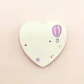 Heart shaped Morandi sticky notes featuring cute hot air balloon pattern, 100 sheets pad - Purple Hot Air Balloon Style (W011)