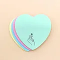 Heart-shaped pastel sticky notes featuring finger heart design, 25 sheets per pad - Finger Heart Style (D001)