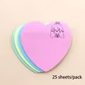 Cute heart-shaped colorful sticky notes with cartoon girl design, 25 sheets per pad - Cute Girl Style (D002)