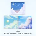 Set de notes autocollantes peinture à l'huile ciel étoilé, 8x8cm, 90 feuilles/pack - Pack de 90 feuilles / Lumière des Étoiles Lune Soleil