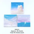 Blocs de notes autocollantes style peinture à l'huile avec paysages célestes, lot de 3 - Pack de 90 feuilles / Mer Étoilée