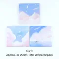 Dreamy oil painting starry sky sticky notes set 8x8cm, 90 sheets total for stationery. - 90 Sheets Pack / Dreamy Cloud Star Sea