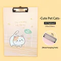 A4-Klemmbrett mit süßem Cartoon-Katzen-Design und Metallclip für Büro und Schule - Süße Haustier Katze