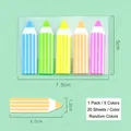 Pencil-shaped Morandi PET index tabs set, 5 colors, 20 sheets per color, 4.5x1.2cm - Colored Pencil Arrow (B-2-3)