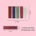 Morandi color PET index tabs, 5-pack set with 100 sheets for page marking - Dark 5 Colors Flat Head (B-2-3)