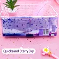 Estuche creativo púrpura de arena movediza cielo estrellado con doble sacapuntas - Arenas Movedizas Cielo Estrellado (YH-1542)