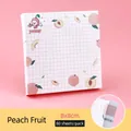 Blocco note adesivi a griglia 8x8cm fumetto pesca con 80 fogli per gli studenti - Frutta alla Pesca / 8x8cm