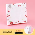 Foglietti adesivi carini con ciliegie e orso quadrati 8x8cm memo pad per studenti - Ciliegia / 8x8cm