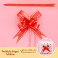 Red pull bow ribbon with gold edges for gift box decoration 10 pieces per pack - Gold Edge Style / 10 Pieces/Pack / Red