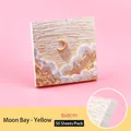 Notes autocollantes paysage peinture à l'huile 8x8cm lune jaune - Baie du Croissant - Jaune (8#) (50 Pièces/Pack)