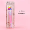 Squishy ice cream stress relief gel pen with 0.5mm black ink in pink retail packaging - Ice Cream (OPP Bag) / 0.5 Black