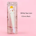 Adorable white sea lion squishy decompression gel pen with 0.5mm black ink for students - White Sea Lion (Blister Card) / 0.5 Black