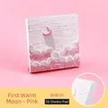 Notes autocollantes carrées style peinture à l'huile rose, 8x8cm, 50 feuilles - Lune Chaude au Début - Rose (5#) (50 Pièces/Pack)