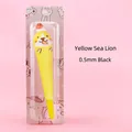 Cute yellow sea lion squishy gel pen with 0.5mm black ink for stress relief and writing - Yellow Sea Lion (OPP Bag) / 0.5 Black