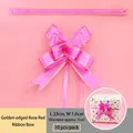 Rose red pull bow with gold edges for gift box decoration, 10 pieces pack - Gold Edge Style / 10 Pieces/Pack / Rose Red