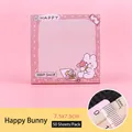 Rosa Cartoon Kaninchen Haftnotizen, 7,5x7,5 cm quadratischer Block mit 50 Blatt - Glückliches Kaninchen (YH-Happy Rabbit Sticky Note) / 50 Blatt