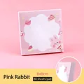 Cute pink rabbit cartoon sticky notes 8x8cm square memo pad containing 80 sheets - Pink Rabbit (3#) / 80 Pieces/Pack