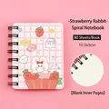Μίνι σημειωματάριο με σπιράλ Strawberry Rabbit με 80 λευκά φύλλα για μαθητικά δώρα - 05# Σημειωματάριο Σπιράλ με Λαγουδάκι Φράουλας