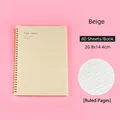 Crèmekleurig A5-spiraalnotitieboek met 80 gelinieerde vellen in Morandi-stijl, roze - A5 (80 Vellen/Verpakking) / Beige