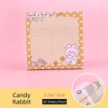 Süße Cartoon-Hasen-Gitter Haftnotizen 7,5x7,5cm 50 Blatt für Büro- und Schulschreibwaren - Süßigkeiten-Hase (YH-Happy Rabbit Sticky Note) / 50 Blatt