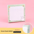 Green cute cartoon rabbit sticky notes, 8x8cm grid memo pad with 80 sheets - Green Dudu Rabbit (13#) / 80 Pieces/Pack