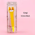 Kawaii yellow Corgi dog stress relief squeeze gel pen with 0.5mm black ink refill - Corgi (Blister Card) / 0.5 Black