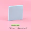 Light blue square sticky notes 7.6x7.6cm 100 sheets for office and school - M Blue