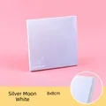 Premium silberweiße minimalistische Gradient Haftnotizen 8x8cm Notizblock mit 50 Blatt für Büro - Glänzender Mond Silberweiß / 50 Blatt