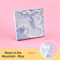 Notes autocollantes artistiques peinture à l'huile Lune bleue 80 feuilles 8x8cm - Lune dans les Montagnes - Bleu (7#) (50 Pièces/Pack)