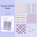 Purple plaid pattern sticky notes 100 sheets per pack for journaling and memos. - Purple