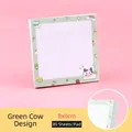 Cute green cartoon cow memo pads, 8x8cm square sticky notes, eighty sheets per pad - Green Calf (16#) / 80 Pieces/Pack
