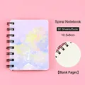 A7 mini spiral notebook with purple oil painting cover and 80 blank sheets - 10.5*8cm / Mystic Starry Sky